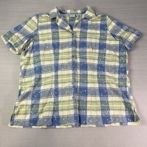 Bobbie Brooks Woman Shirt 18w-20w 100% Cotton‎ Spring Flowers Embroidery